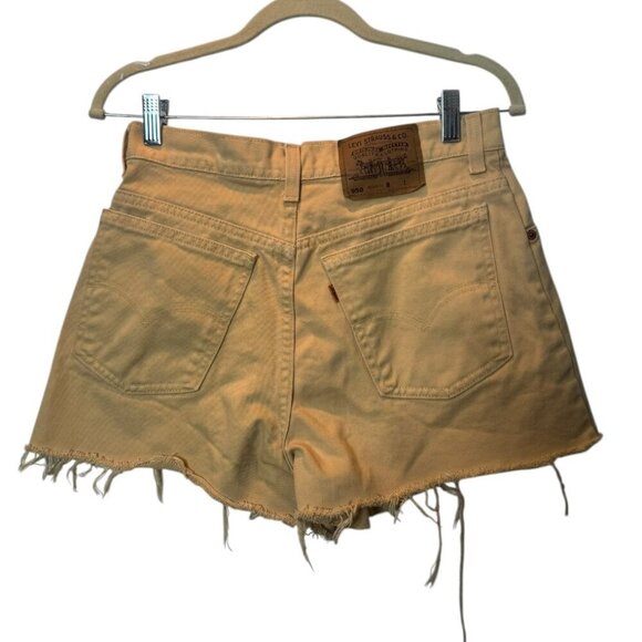 Levi’s 950 Relaxed Fit High-Rise Cutoff Shorts 100% Cotton Size 8 Tan - Picture 2 of 2